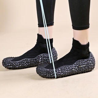 Xka ultra-light indoor sports shoes, silent, shock-absorbing, non-slip, soft-soled gym shoes for men and women, skipping rope, yoga, jogging training, night black, elastic ball sole, size 44-45