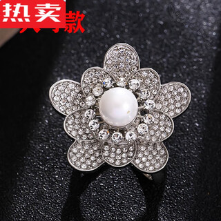 Snqp high-end coat belt fixed buckle popular accessories autumn luxury multi-functional silk scarf buckle versatile brooch silver color large silver plum