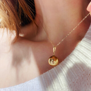 Xuecong korean fashion popular 14k gold pendant, exquisite temperament and versatile gold pearl pendant neck chain clavicle pendant pendant (without chain)