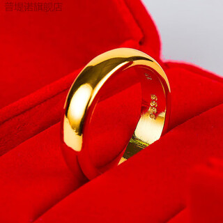 Putino hong kong duty-free k gold men's and women's 9999 color glossy gold ring real gold ring living style gift for couples glossy men's ring