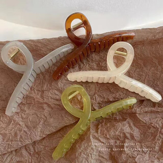 Sahane zuoyu 11cm cross jelly color hairpin back head grabber feminine style hairpin shark clip hairpin hair accessory jelly green 11cm