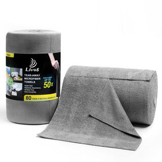 Cross-border best-selling hand-shred towels, lazy rags, home kitchen dish towels, car washing and wiping towels, tear-off towel rolls, gray hand-shred towels, 50 pieces per roll