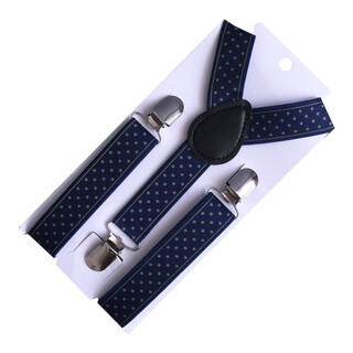 Elastic suspenders for male and female babies, infants and children, black anti-fall elastic suspenders, trouser clip suspenders, five-pointed star screen-printed short suspenders, sizes 80-130