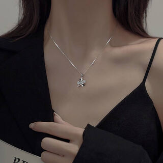 Chomel kinsey chinese valentine's day gift four-leaf clover clavicle chain 999 pure silver necklace girls light luxury niche 2025 new style one