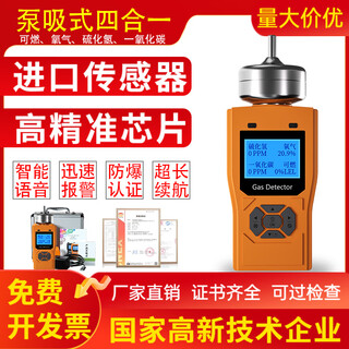 Plitton pump-suction four-in-one gas detector explosion-proof limited space oxygen carbon monoxide flammable hydrogen sulfide pump-suction four-in-one gas detector