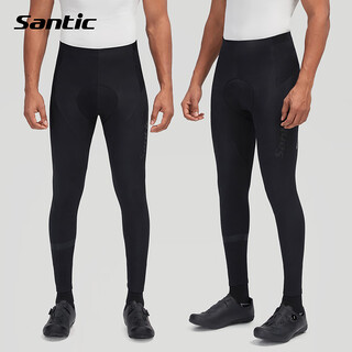 Santic autumn and winter road bike fleece cycling trousers warm cycling pants robbie black l
