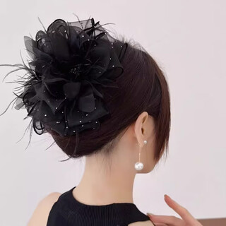 Bai shilin's gypsophila flower feather clip women's hairpin back of the head clip headwear high-end shark clip hairpin practical gift gypsophila feather clip