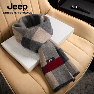 Jeep jeep scarf for men in winter, versatile and warm, thickened, birthday gift for boyfriend, scarf, men's winter gift box, camel color