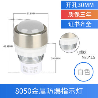 Bd8050 metal head explosion-proof explosion-proof signal light led explosion-proof power indicator light 220v380v24v 24/36v white