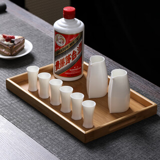 Yuan qing jiasheng mutton fat jade porcelain white wine cup set japanese wine divider hexagonal cup zhien wine set 2 pots 6 cups exquisite gift box