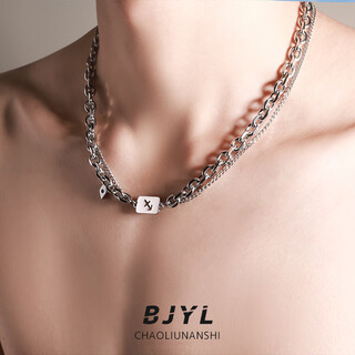 Bjyl twelve constellation necklace men's trendy versatile high-end boys' clavicle chain niche fashion accessories trendy brand pendant order remarks constellation