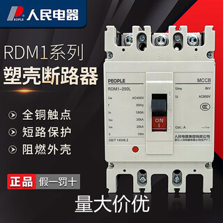 人民RDM1塑壳断路器三相四线NM1空气开关4 125A 4p 315A 4p