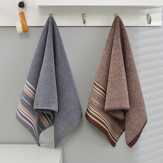Shantou lincun towel pure cotton face wash household soft absorbent lint-free hotel bathing men and women adult thickened cotton face towel 2 colorful series (marri + magpie gray) 1 75x35cm