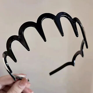 First idea of face wash hairband for women 2024 broken hair wavy hairpin high skull pressure hairband versatile hairpin sn4241sn2741 black-deep tooth hairband