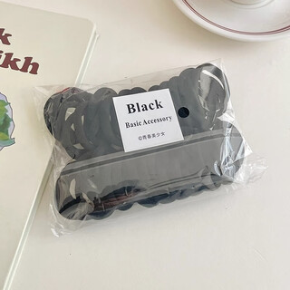 Jiuweiya temperament, high elasticity and durability, seamless hair rope rubber band, women's hair tie, simple ponytail hair rope leather case, fq144 black series, 50 bags