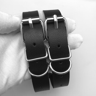 Chuangjingyi select sleevebands bartender clothing bundle punk leather sleevebands men's and women's bar bartender belt buckle arm band decorative armband black sleevebands (pair)