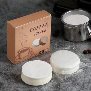Yijuke 100 pieces of 60mm moka pot filter paper no. 6 espresso machine handle powder bowl round filter paper