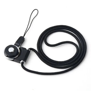 Umipa is suitable for personalized ropes, anti-falling lanyards, mobile phone clasps, finger buckles, unisex, long and short work permit keys, mobile phone safety ropes, detachable hanging neck style, black, two-pack, cost-effective anti-falling lanyards