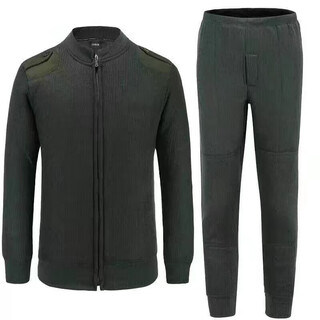 Jihua 3066 new style velvet cold-proof and warm suit autumn and winter outdoor patrol zipper type simple and durable fleece pants gray green-lu 175/100