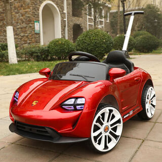 Babypure shine large porsche electric car car that can seat a child baby swing car remote control stroller painted red full-function four-wheel drive large lithium battery + bluetooth leather