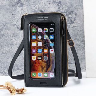 Tingrui 2025 new touch screen mobile phone bag female student shoulder small shoulder bag coin purse portable mini versatile clutch bag black