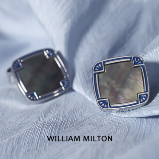 William milton new and ancient style, picturesque, shell cufflinks, men's light luxury shirts, cuff pins, high-end gift box, picturesque, picturesque - silver style