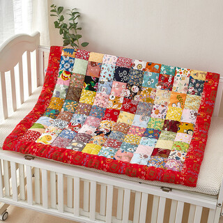 Mian guduo children's pure cotton baijia quilt handmade removable newborn quilt baby quilt patchwork quilt four seasons quilt gong xi fa cai (removable) 120*150cm autumn and winter quilt