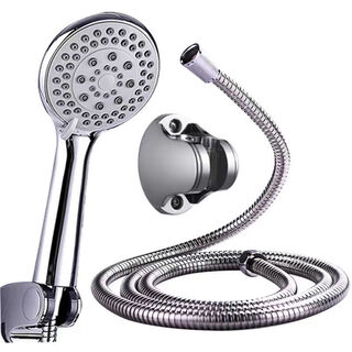 Jiumu wangshijia bath shower shower head set universal household large water sprinkler bath master handheld nozzle hose shower head luxurious five-speed shower + 1.5 meter hose + perforated base