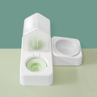 Nervous cat cat bowl ceramic double bowl food bowl cat drinking bowl dog bowl protects cervical vertebra automatic drinking pet supplies anti-tip wakakusa green ceramic double bowl anti-tip, does not wet mouth, universal for cats and dogs