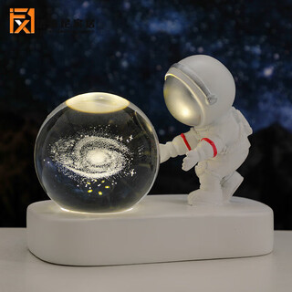 Fascini astronaut night light little prince crystal ball luminous base desktop ornament birthday gift beloved astronaut-galaxy gift box