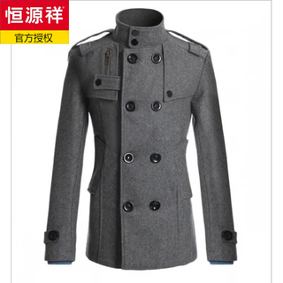 Hengyuanxiang world war ii german men's woolen coat slim medium long stand collar windbreaker triad casual jacket men's dark gray as pictured xl
