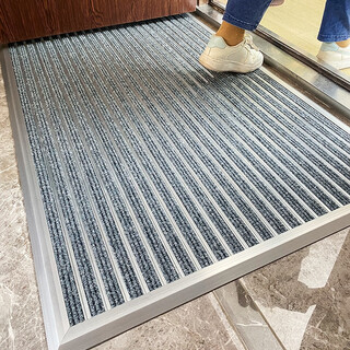 Zunxun outdoor non-slip floor mats stainless steel aluminum alloy dustproof household entrance door mats outdoor entrance carpet door outer door gray 160cm 80cm