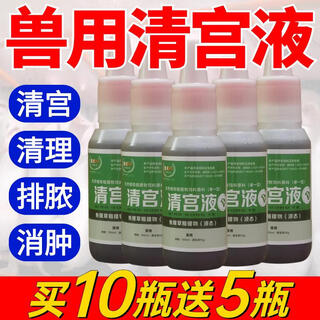 Veterinary uterine cleansing solution for pigs, uterine cleansing liquid for cattle and sheep, postpartum uterine inflammation, postpartum uterine cleansing, houttuynia cordata, 10 bottles will get 5 bottles shipped, 15 bottles will come with a delivery tube