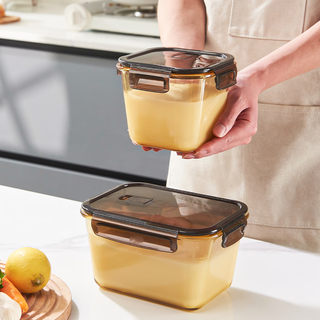 Van gogh lard tank, high borosilicate high temperature resistant glass preservation box, hot oil container, sealed tank, large capacity oil storage tank, square 1l + square 2l