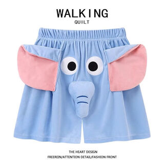 Mielanat elephant shorts men's summer funny cute loose couple piggy pajama pants boys big pants hairy men blue elephant good thing for boyfriend - pinch and scream - milk velvet xl recommended 110-130jin jin is equal to 0.5kg