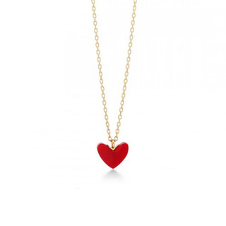 Ahkah thiran heart necklace 18k gold imitation coral small red heart necklace women's jewelry gift ab1647010100 small size