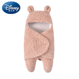 Disney (disney) super soft autumn and winter plush swaddle for infants and young children, cartoon lamb blanket, baby blanket, khaki color 55*29