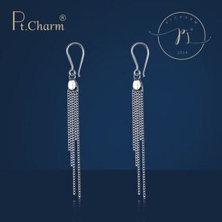 Pt.charm platinum earrings for women pt950 platinum earrings urban fashion light luxury long tassel earrings in stock national inspection certificate 3.4-3.5 grams a pair