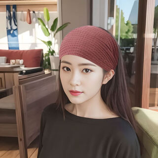 Tongrubi knitted wide-brimmed hairband korean style hairpin face wash hair bandana warm simple headband wrapping head fashionable korean pink elastic (52-58cm)