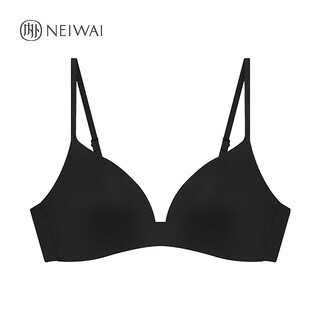 Neiwai inner and outer satin soft support molded cup bra underwear for women with soft rubber strips without steel rings, lightweight, wear-resistant and fit new style, black 80b