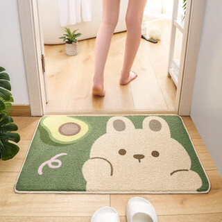 Segana bathroom absorbent floor mat, bathroom door mat, cute non-slip mat, home carpet door mat, door mat, avocado bunny 40*60cm, two pieces