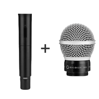 Amsaudio old broken microphone t55 wireless handheld transmitter for performances and live conferences universal t55+s806