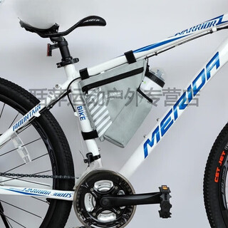 Shantou lincun* bicycle water bottle rack, mountain bike water bottle bag, bicycle triangular square bag, road bike tube front beam frame tool, triangular bag - can hold water bottle, gray