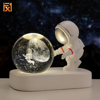 Fascini astronaut night light little prince crystal ball luminous base desktop ornament birthday gift beloved astronaut - starry sky gift box