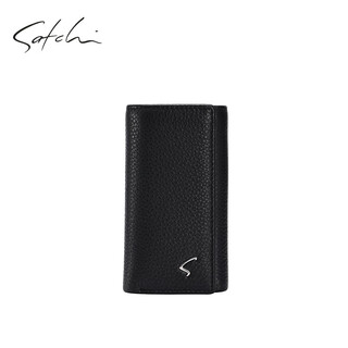 沙驰（SATCHI）/沙驰男包时尚真皮多功能钥匙包日常百搭卡包短款票夹 【黑色】沙驰