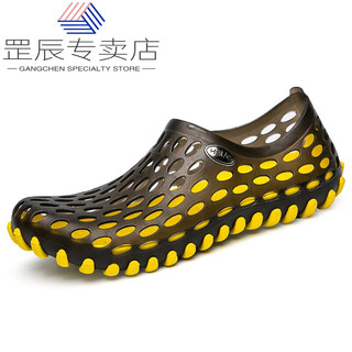 Jiao xia sail river tracing shoes men's outdoor wading shoes quick-drying non-slip ultra-light amphibious fishing rafting shoes water and land wear beach men's and women's black and yellow 38