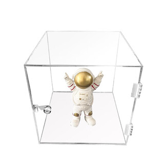 Huixiang lockable storage box customized transparent acrylic box lockable storage glass desktop cosmetics display cover highly transparent 15*15*15cm