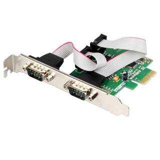 Lekuo pci-e to 2 serial port card rs232 communication db9 professional expansion card localized optional short iron piece wch382 chip with long and short iron piece