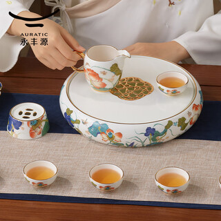 Yongfengyuan (auratic) 18-piece chaozhou style kung fu tea set, fair cup tea tray, 8-person high-end gift box, 18-piece chaozhou style tea set