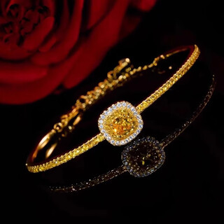 Xuan yong's new 18k gold sugar cube bracelet for women, 999 gold, adjustable, light luxury, slightly inlaid with yellow diamonds, high-end bracelet as a gift